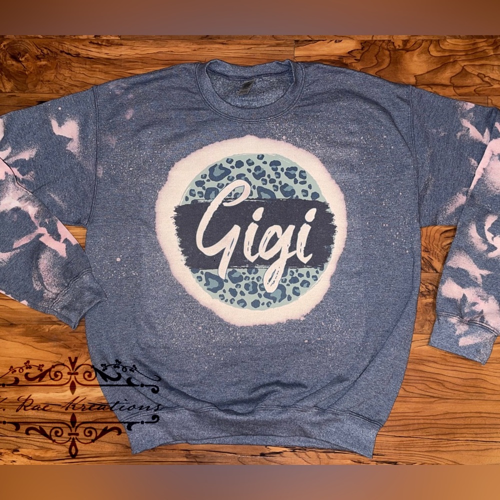 Blue and Pink Gigi Graphic Sweatshirt Medium NEW